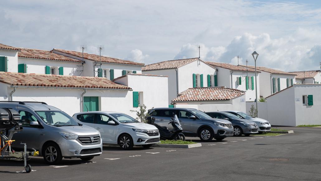 Entrée du village Le Fougerou BRS en accession sociale à Sainte-Marie-de-Ré, Ile de Ré