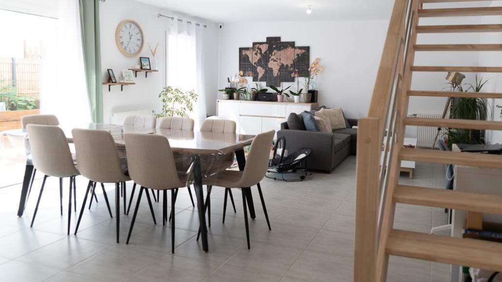 Piece de vie de la maison 2 chambre en accession sociale aux sables d'olonne