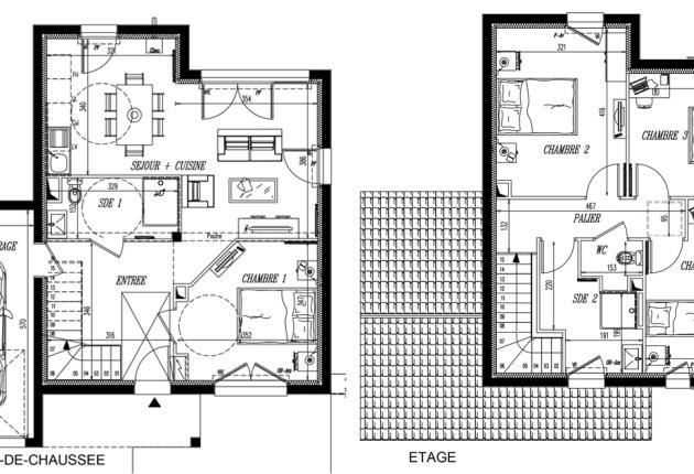 plan maison à étage en location accession