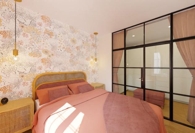 Programme BRS Coeur Foch à La Roche-sur-Yon : chambre terracota