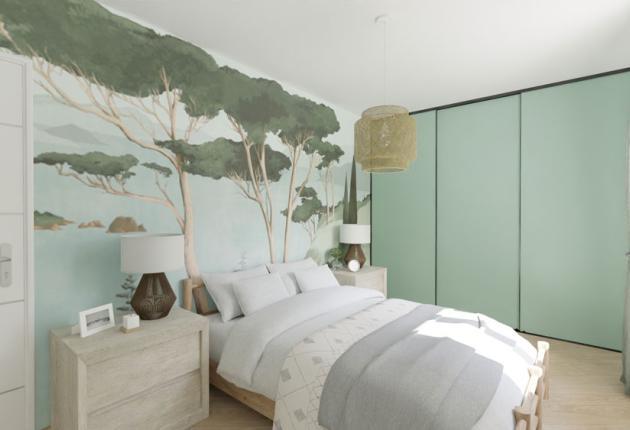 Façade avant d’une maison neuve du programme La Claircière à Saint-Pierre d’Oléron