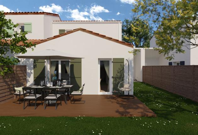 Vue extérieure des maisons neuves du programme La Claircière à Saint-Pierre d’Oléron