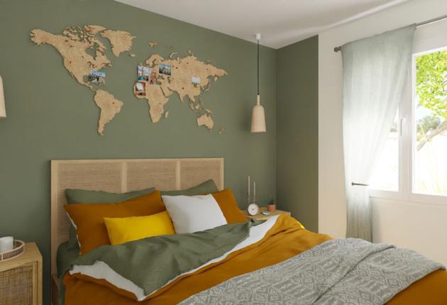 Chambre à l’étage d’une maison T3 du programme La Claircière à Saint-Pierre d’Oléron