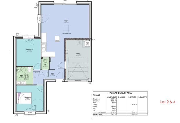 plan lot 2 et 4 l'aumarière maison location accession les herbiers