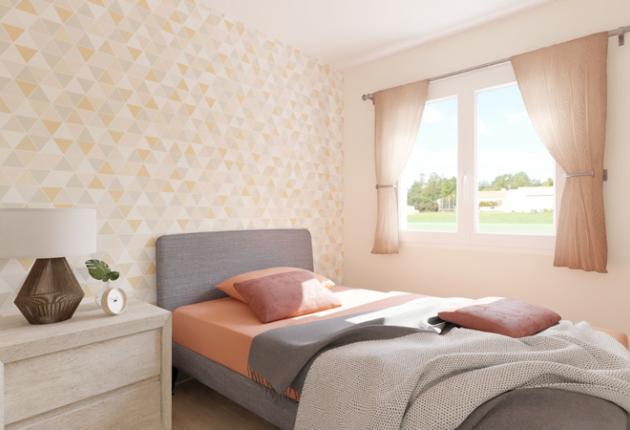 Troisième chambre de la maison neuve trois chambres lot cinq en accession sociale PSLA aux Herbiers