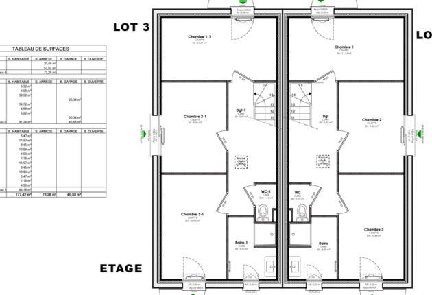 plan maison accession sociale les sables d'olonne lot 3 et 4