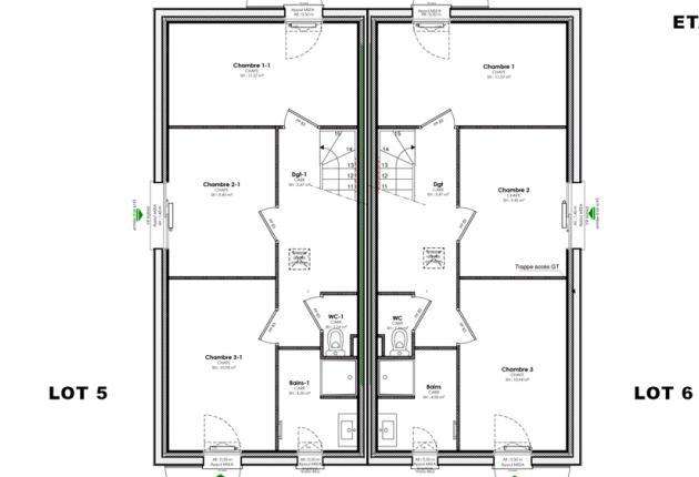 plan maison accession sociale les sables d'olonne lot 5 et 6 