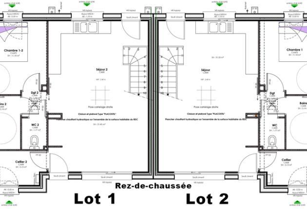 plan étage lot 1 et 2 maison accession social