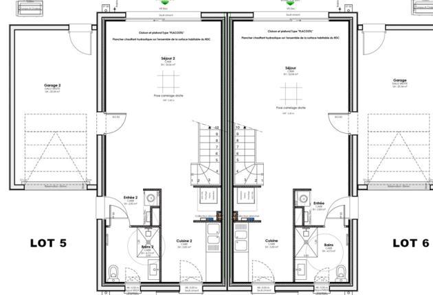 plan maison accession sociale les sables d'olonne lot 5 et 6  rez de chaussée
