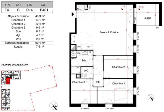 Appartement T4 BRS B401 Aytré