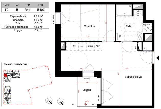 plan appartement 403 port martin aytré la rochelle
