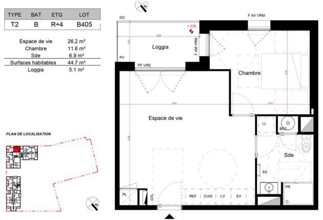 plan appartement b405 aytré la rochelle