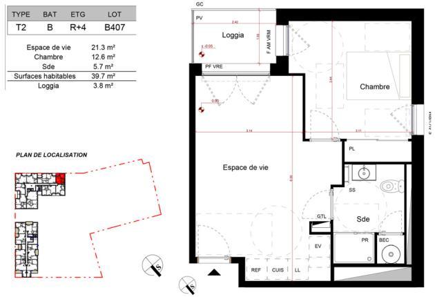 plan b407 appartement aytré BRS Charente maritime