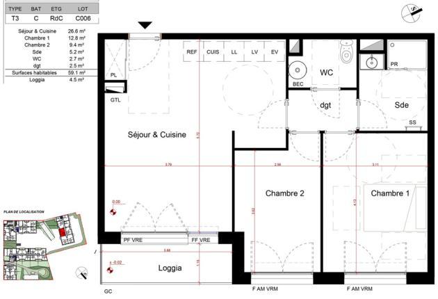 Plan appartements BRS c006 Aytré