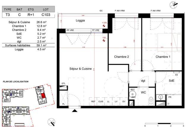 plan appartement brs c103 aytré