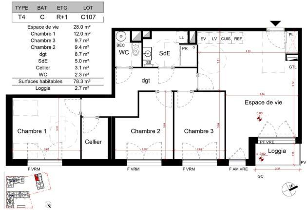 plan c107 aytré brs appartement