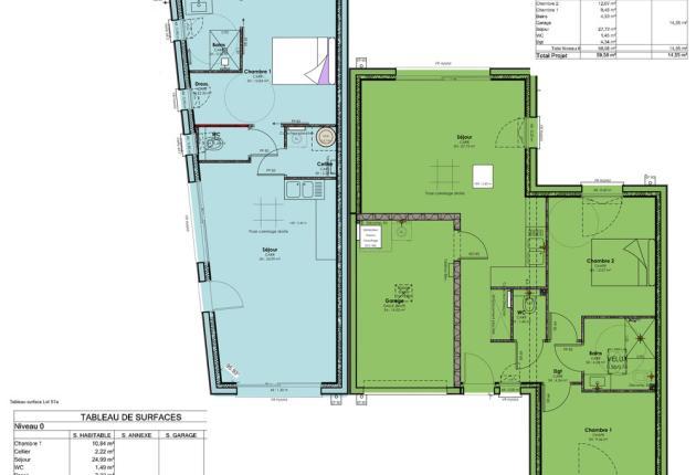 plan lot 1 et 2 maison à vendre bretignolles sur mer vendée