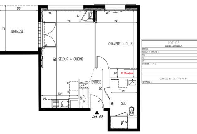 plan lot 3 Programme maison Millésime aux sables d'olonne BRS