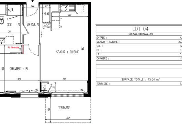 plan lot 4 programme Millésime Sables d'Olonne Vendée BRS