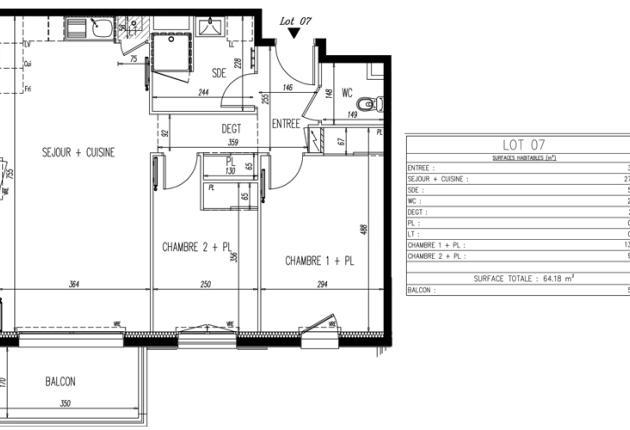 plan lot 7 programme maison a vendre aux sables d'olonne Millésime