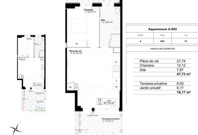 Plan appartement A 002 Programme BRS Accession sociale Azuré à La Rochelle