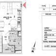 Plan intérieur T2 49 m² La Roche sur yon Coeur Foch centre ville appartement
